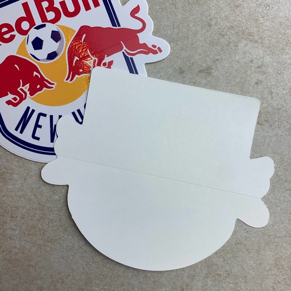 2 Pieces New York Red Bulls RBNY MLS Soccer Fan Football Logo Adhesive Stickers - Picture 6 of 6